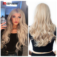 Thumbnail for Long Wavy Natural Hair Temperature 3 Tone Ombre Brown Glueless