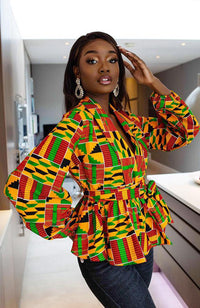 Thumbnail for Fashion V-Neck African Shirt Dresses