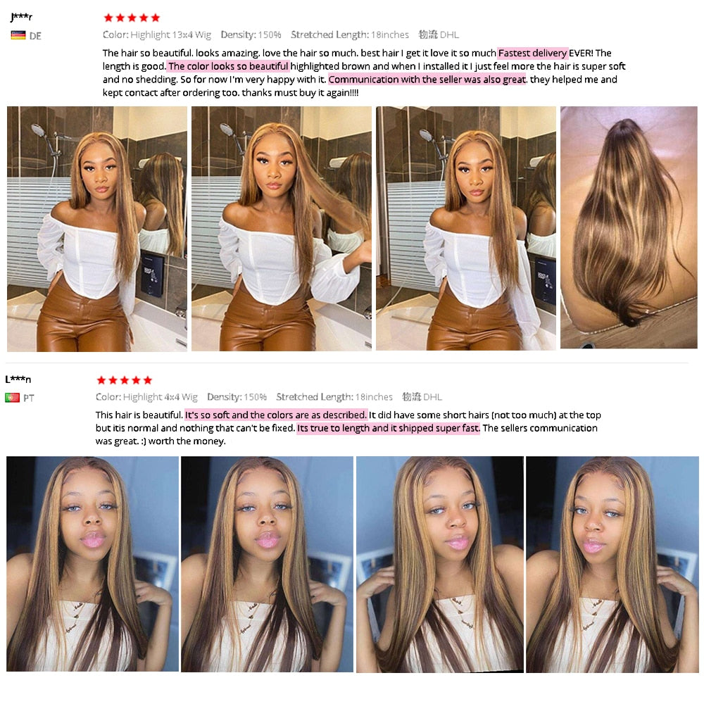 Malaysian Highlight Lace Front Human Hair Wig