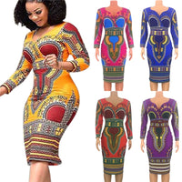 Thumbnail for Dashiki Tribal Ethnic Fashion V-Neck Ladies