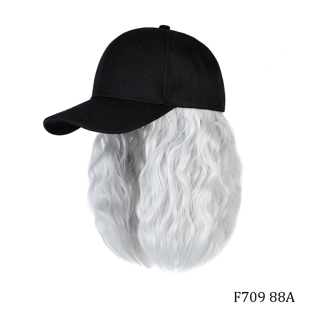 Short Wavy Baseball  Hat Wigs