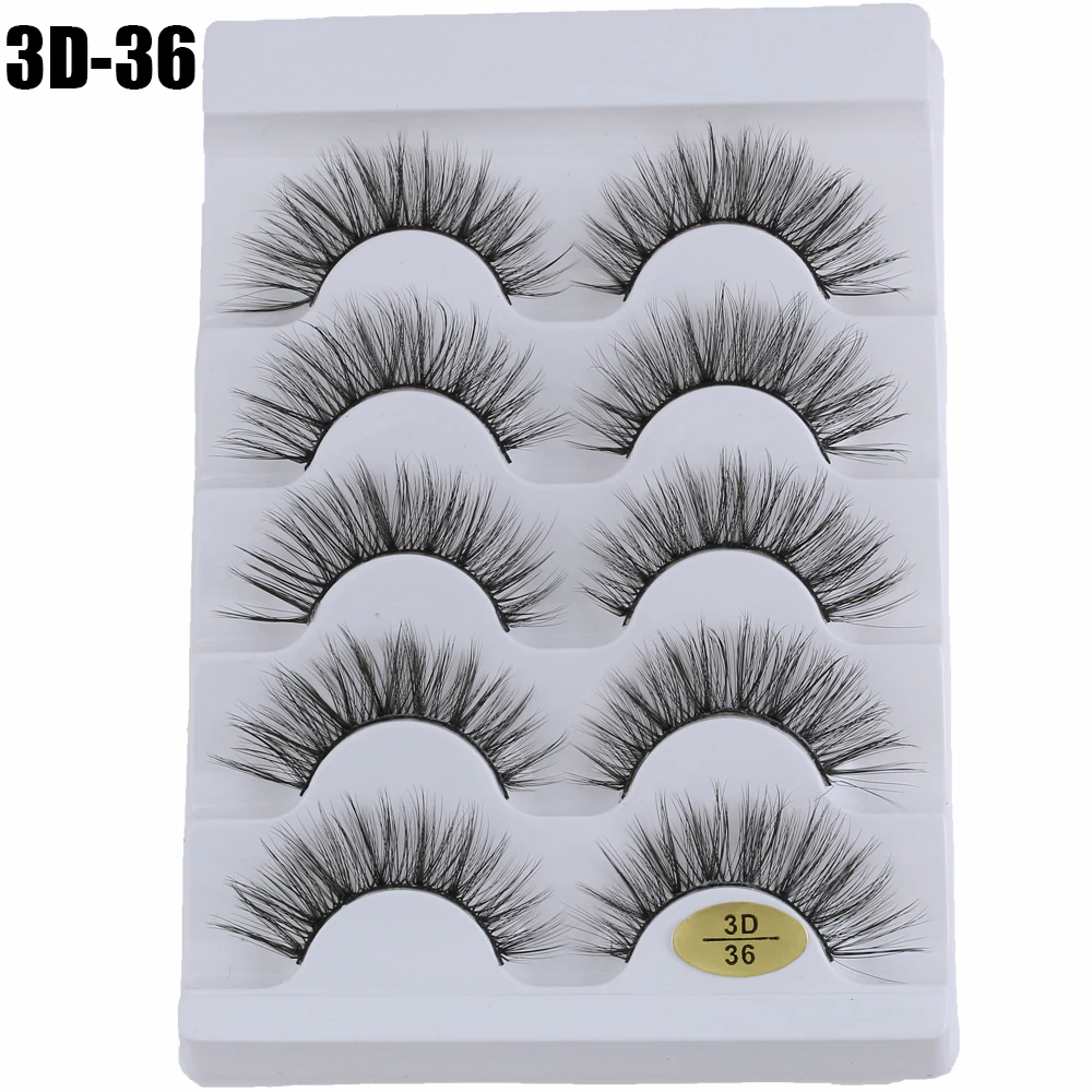 5 Pairs 3D Faux Mink Hair  Wispies Fluffies Drama