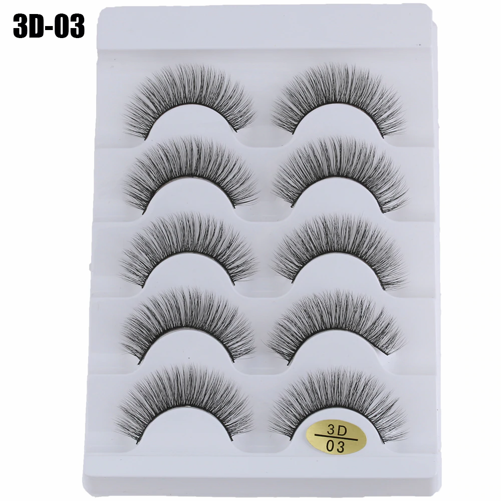 5 Pairs 3D Faux Mink Hair  Wispies Fluffies Drama