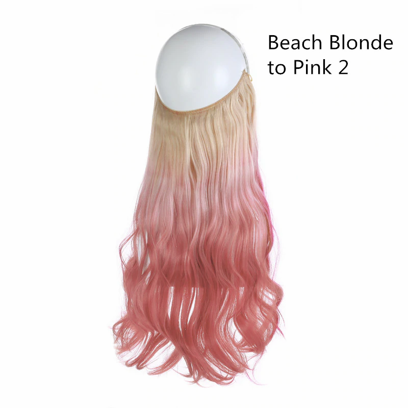 12"14" 16" 18"  Hair Extensions No Clip in Ombre Blonde Black Pink Synthetic