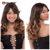 Thumbnail for Long Wavy Natural Hair Temperature 3 Tone Ombre Brown Glueless