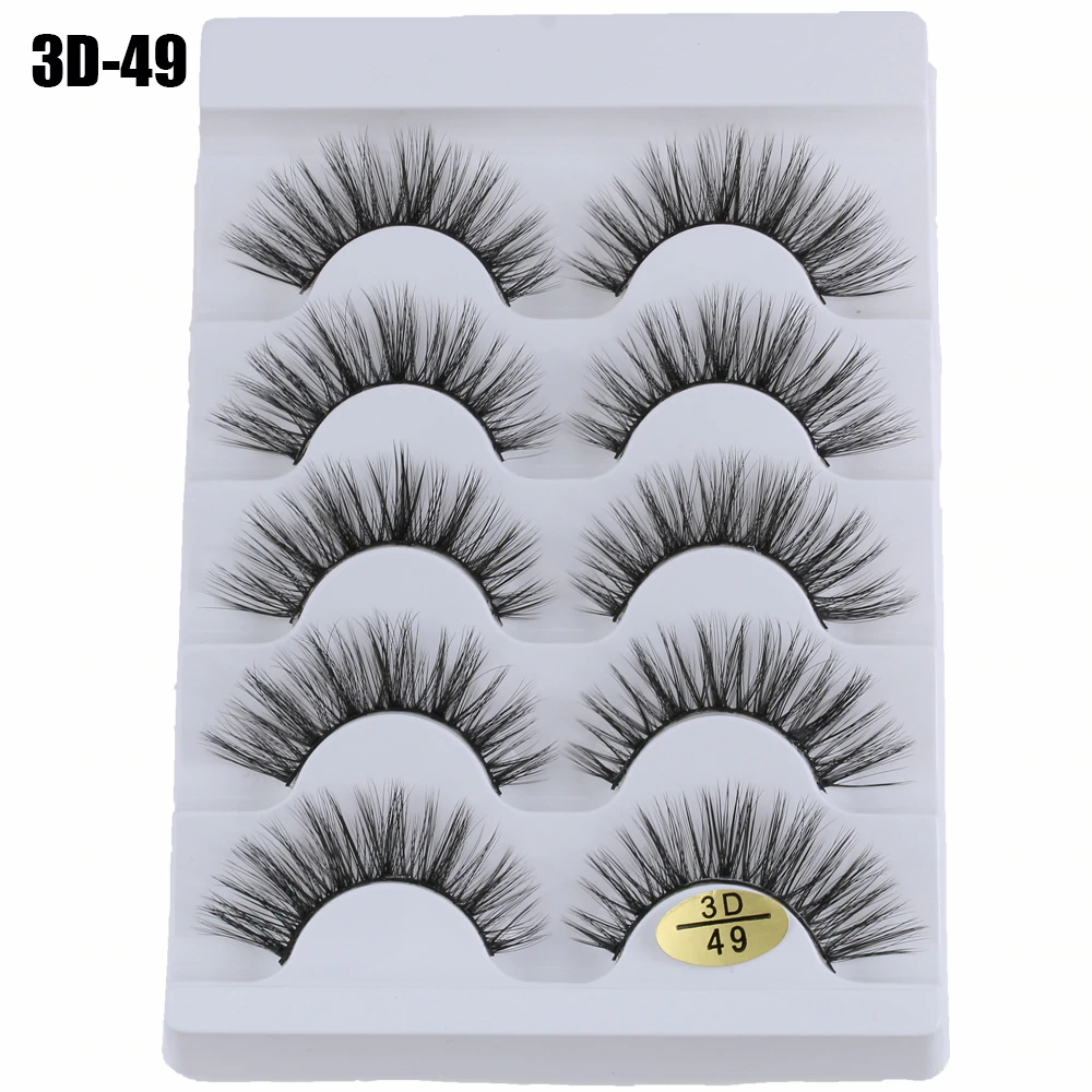 5 Pairs 3D Faux Mink Hair  Wispies Fluffies Drama