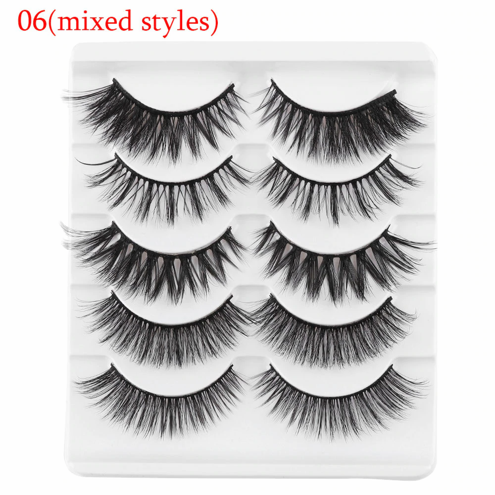 5 Pairs 3D Faux Mink Hair  Wispies Fluffies Drama