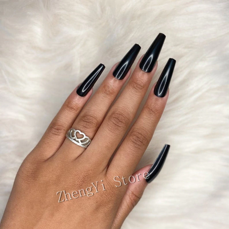 Coffin Glossy Press Nails