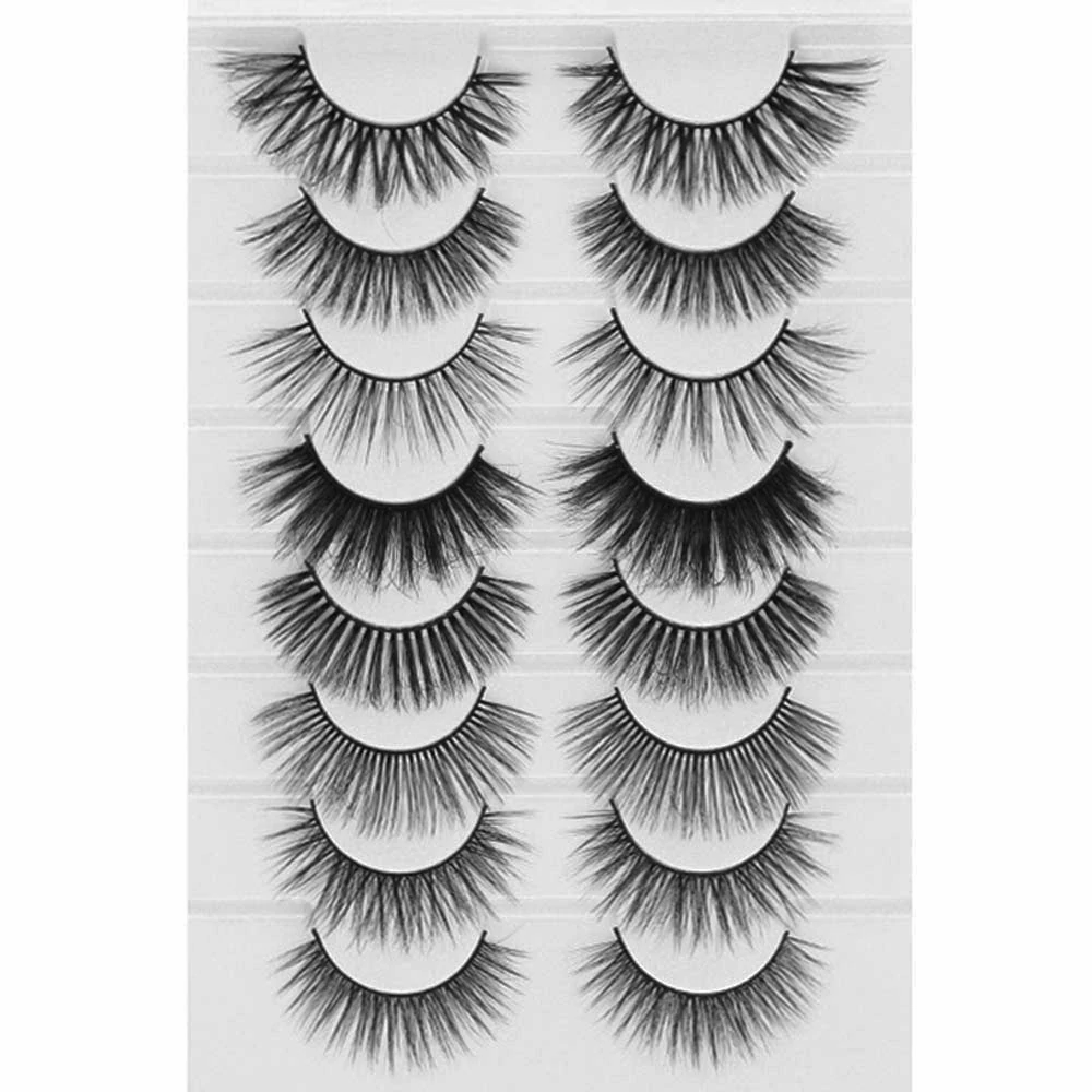 8 Pairs 3D Mink False Eyelashes Natural Wispy Fluffy Dramatic Volume