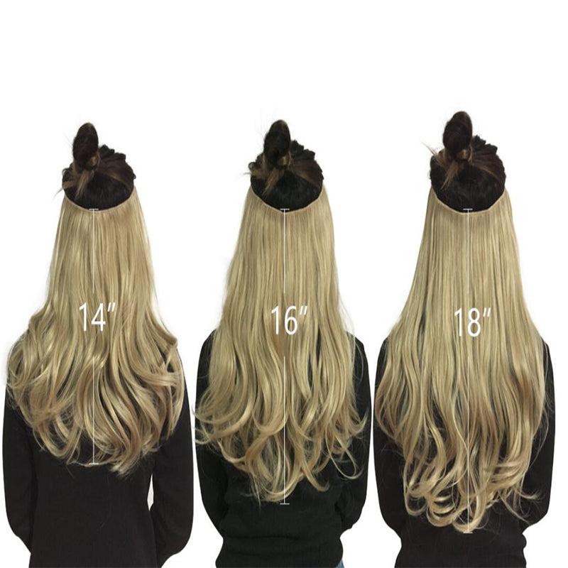 12"14" 16" 18"  Hair Extensions No Clip in Ombre Blonde Black Pink Synthetic