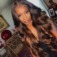 Thumbnail for Highlight Ombre Brown Lace Frontal Wig -  Remy Peruvian