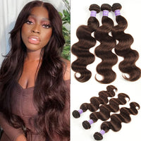 Thumbnail for Brazilian Body Wave Hair Bundles 100% Human Hair Weave Natural Color #4 Brown