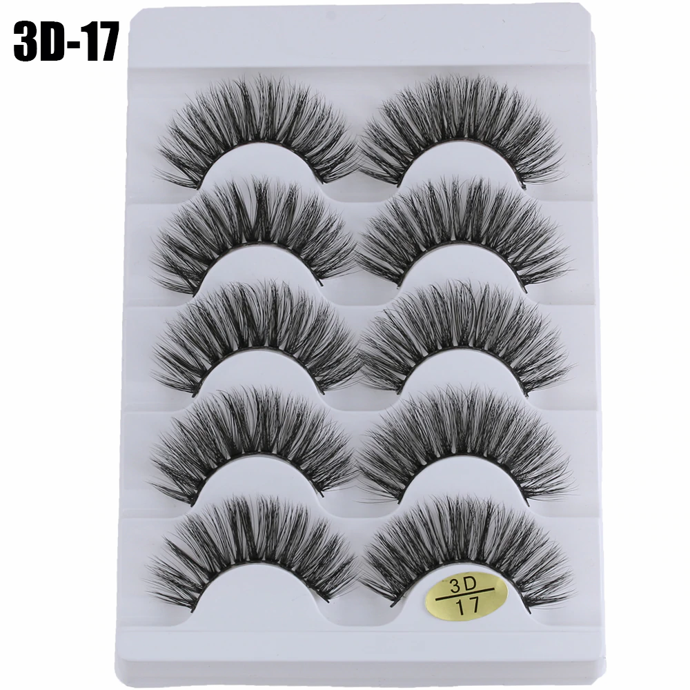 5 Pairs 3D Faux Mink Hair  Wispies Fluffies Drama