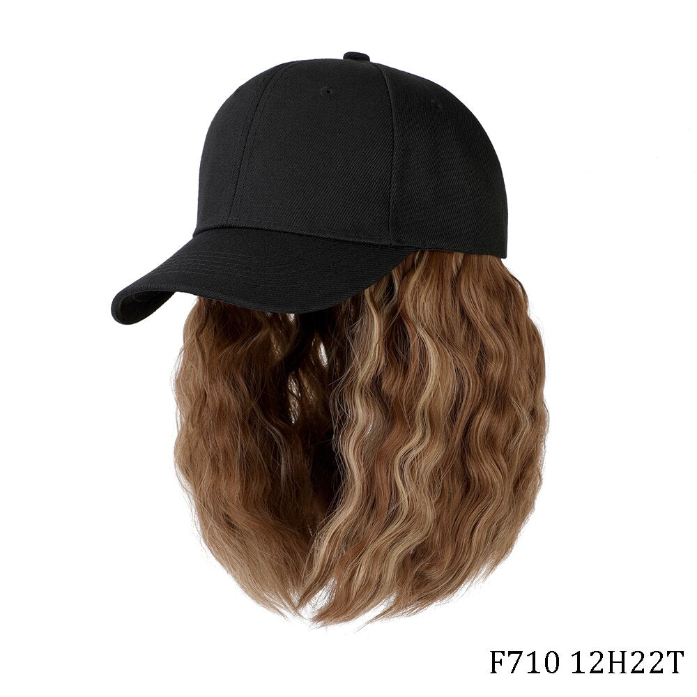 Short Wavy Baseball  Hat Wigs