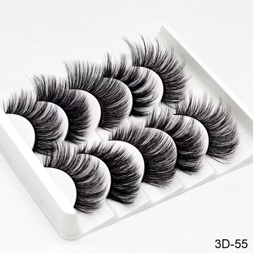 5/8 Pairs 3D Mink Lashes Natural False Eyelashes