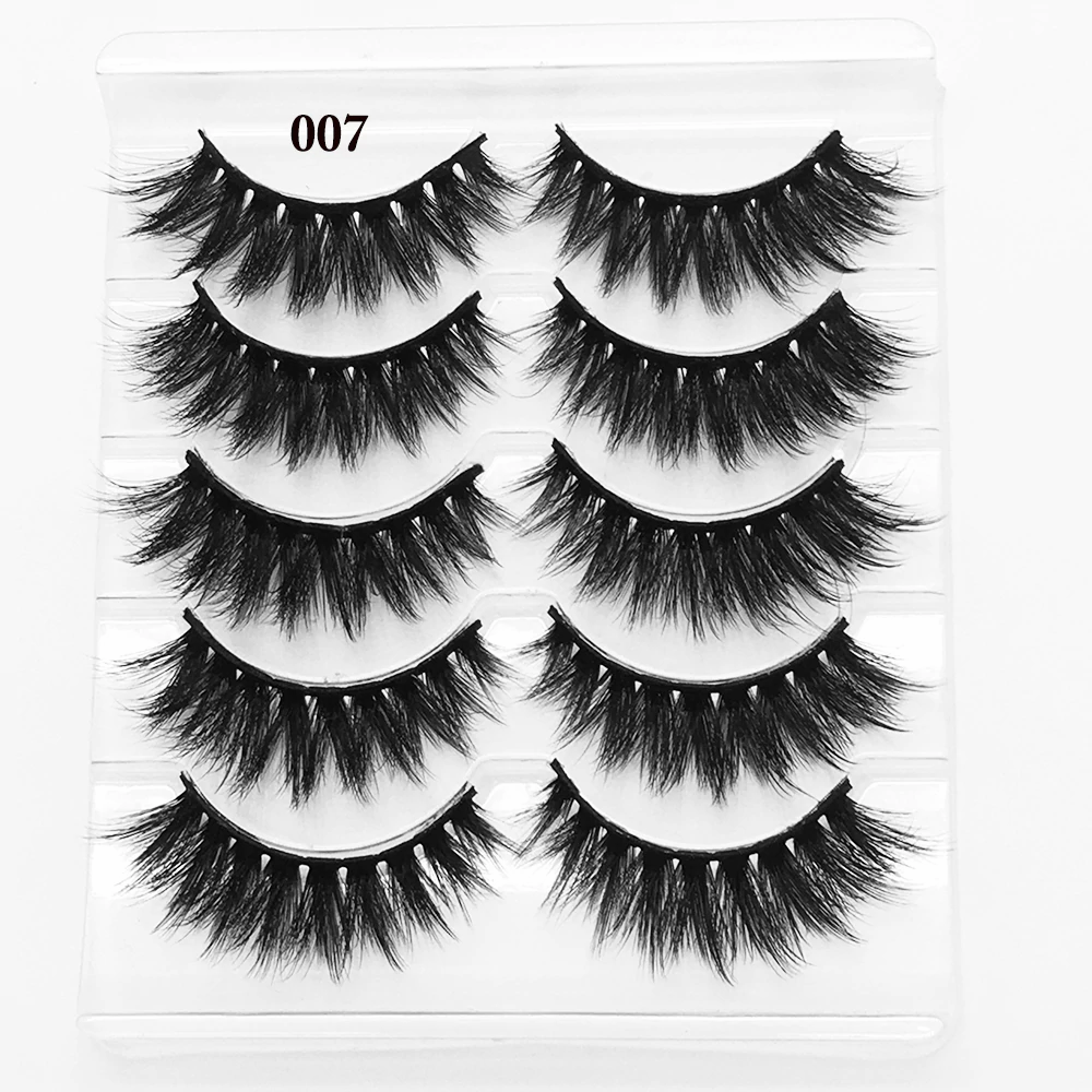 5Pairs/Set Faux Mink Hair False Eyelashes Wispy Criss