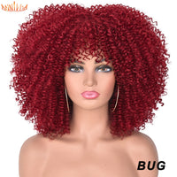 Thumbnail for Afro Kinky Curly Wigs With Bangs