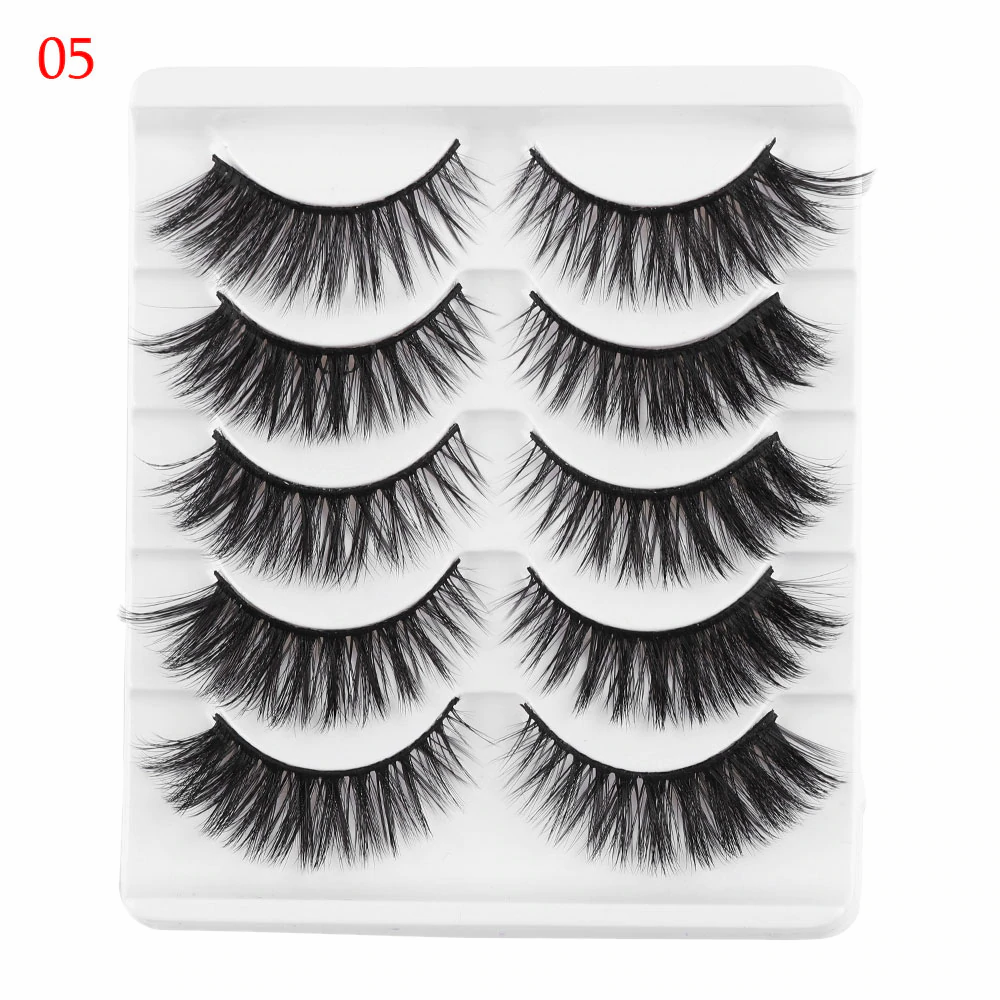 5 Pairs 3D Faux Mink Hair  Wispies Fluffies Drama