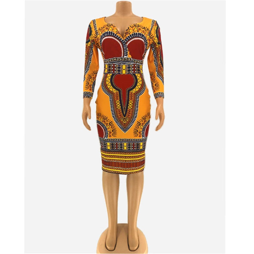 Dashiki Tribal Ethnic Fashion V-Neck Ladies