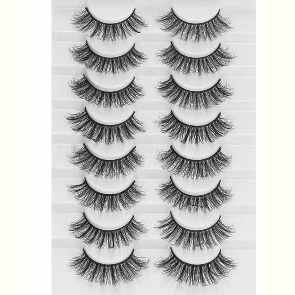 8 Pairs 3D Mink False Eyelashes Natural Wispy Fluffy Dramatic Volume