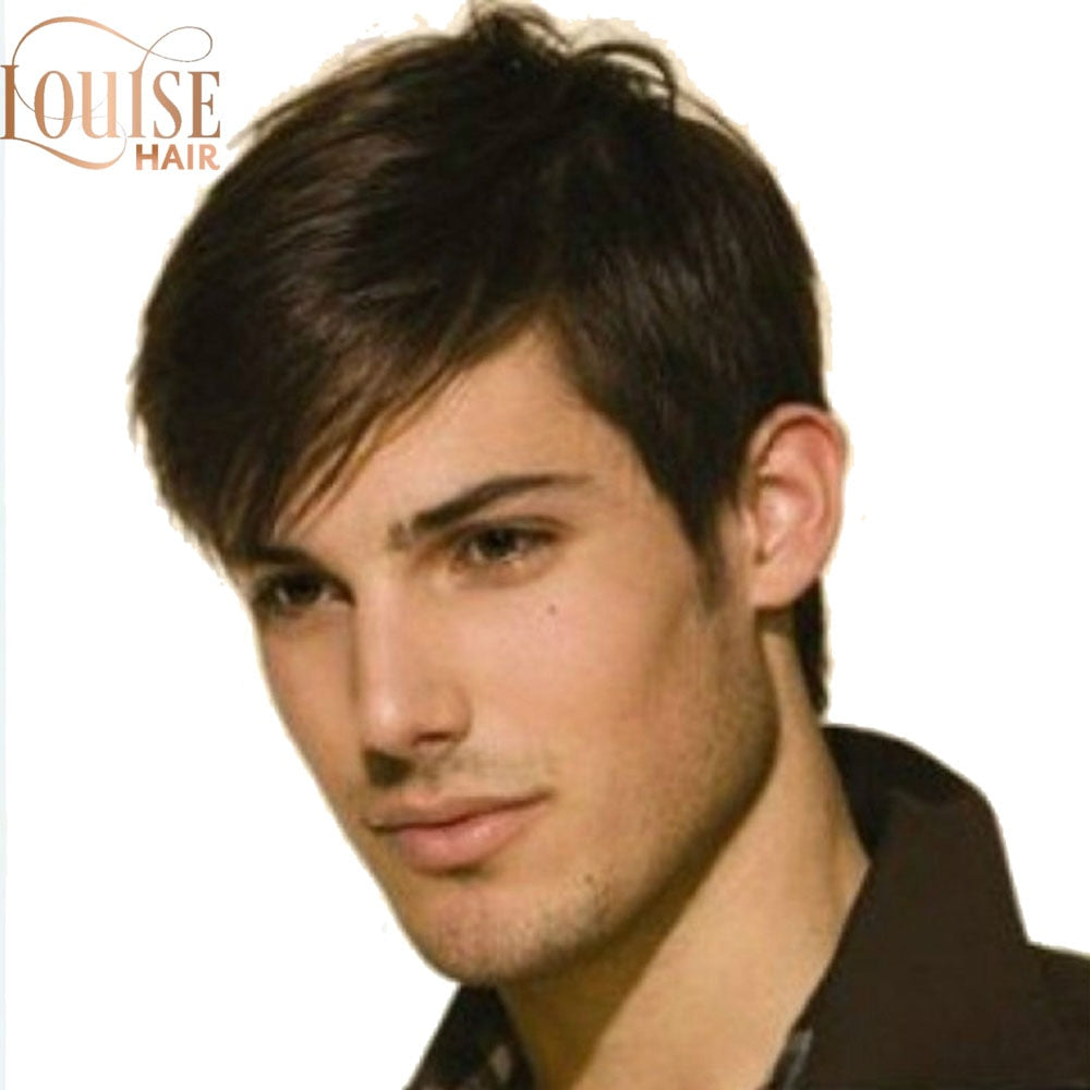 Dark Brown Wig Mens Short Hair Wigs