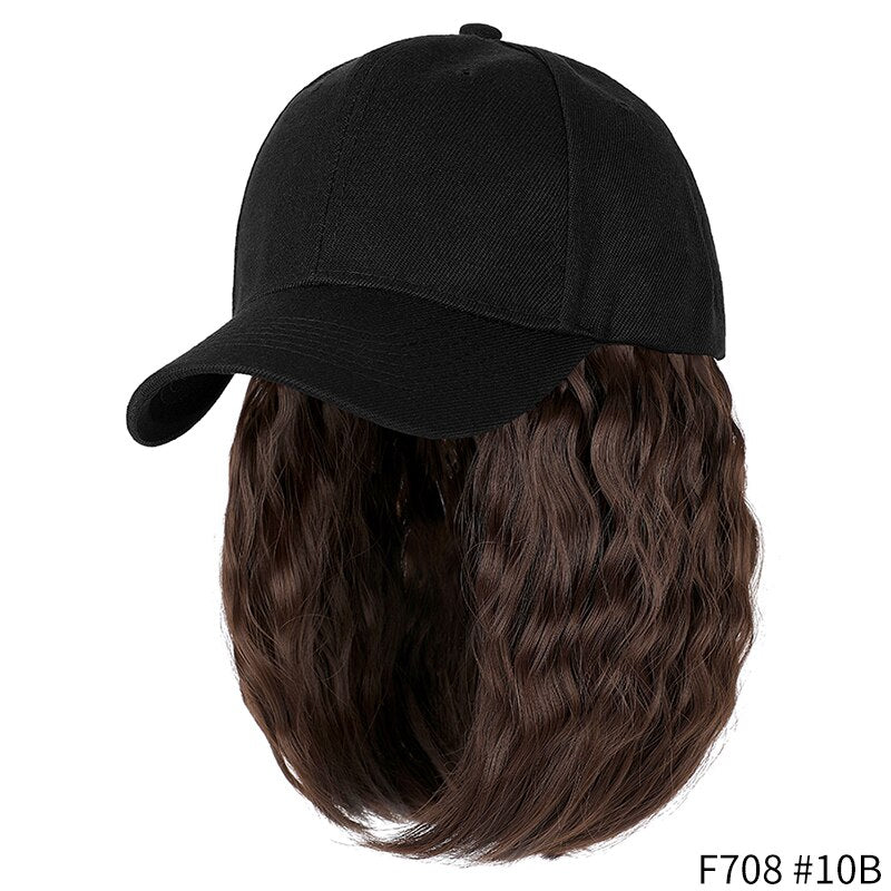 Short Wavy Baseball  Hat Wigs