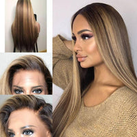 Thumbnail for Brazilian Highlight Honey Blonde 4x4 Silk Base  Human Hair Wig