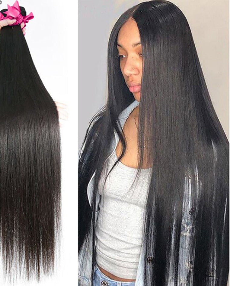 Brazilian Hair Weave Bundles Straight 100% Human Hair 28 30 32 Inch