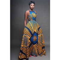 Thumbnail for African Clothes Round Neck Dashiki Maxi Dress Sleeveless Plus Size