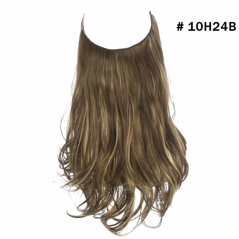 12"14" 16" 18"  Hair Extensions No Clip in Ombre Blonde Black Pink Synthetic