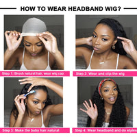 Thumbnail for Headband Wig Human Hair Wig 180% Density Remy Brazilian -Glueless