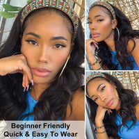 Thumbnail for Headband Wig Human Hair Wig 180% Density Remy Brazilian -Glueless