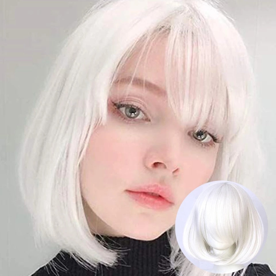 White Wig Female Short Bob