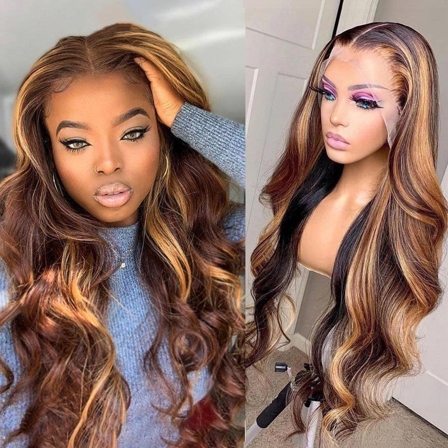 Brazilian Highlight Body Wave Ombre Wig Honey Blonde