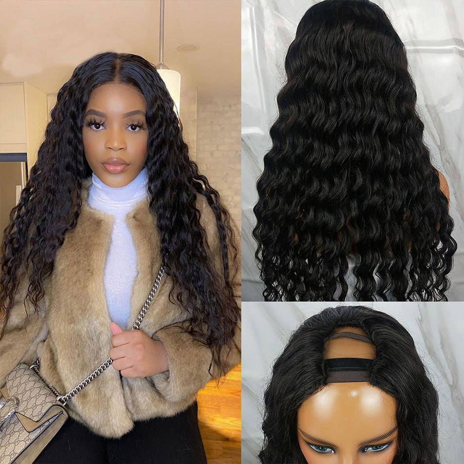 Brazilian Loose Deep Wave U Part Wig Human Hair