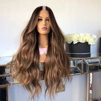 Thumbnail for Highlight Chestnut Blonde Body Wave U-Part Wig Remy 100% Human Hair Loose Wavy