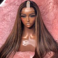 Thumbnail for Ombre Honey Blonde U Part Wig European Remy Human Hair Soft Glueless Wig