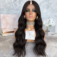 Thumbnail for Straight Wavy Highlights Honey Blonde 1X4 V Part Wigs 100% Human Hair