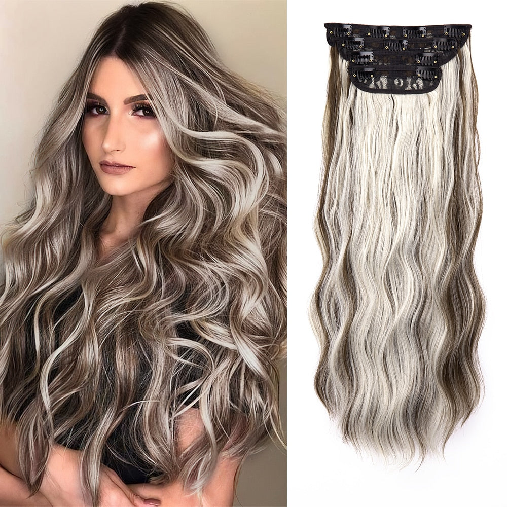 Hairpiece Built-in Hair Extensions Natural Synthetic Hair