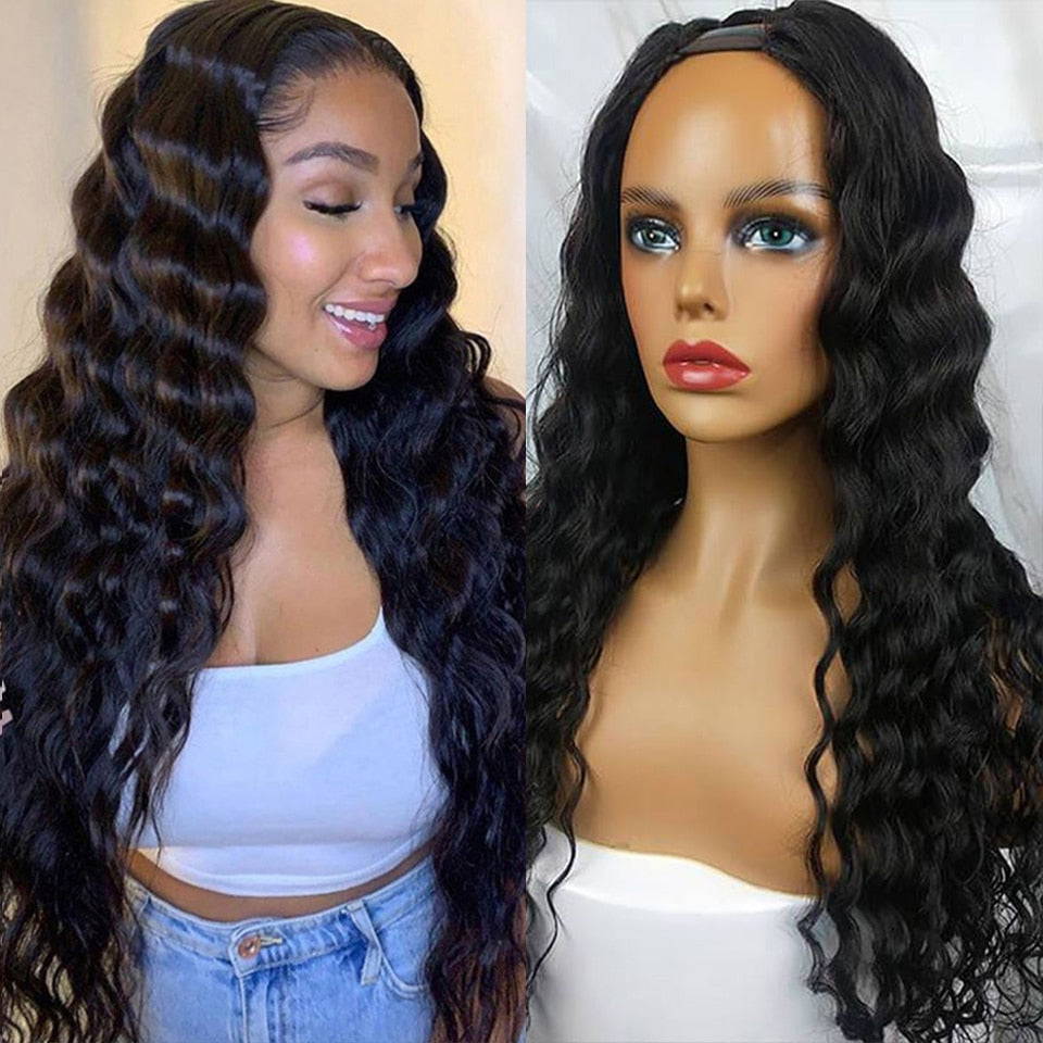 Brazilian Loose Deep Wave U Part Wig Human Hair