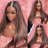 Thumbnail for Ombre Honey Blonde U Part Wig European Remy Human Hair Soft Glueless Wig