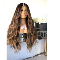 Thumbnail for Highlight Chestnut Blonde Body Wave U-Part Wig Remy 100% Human Hair Loose Wavy