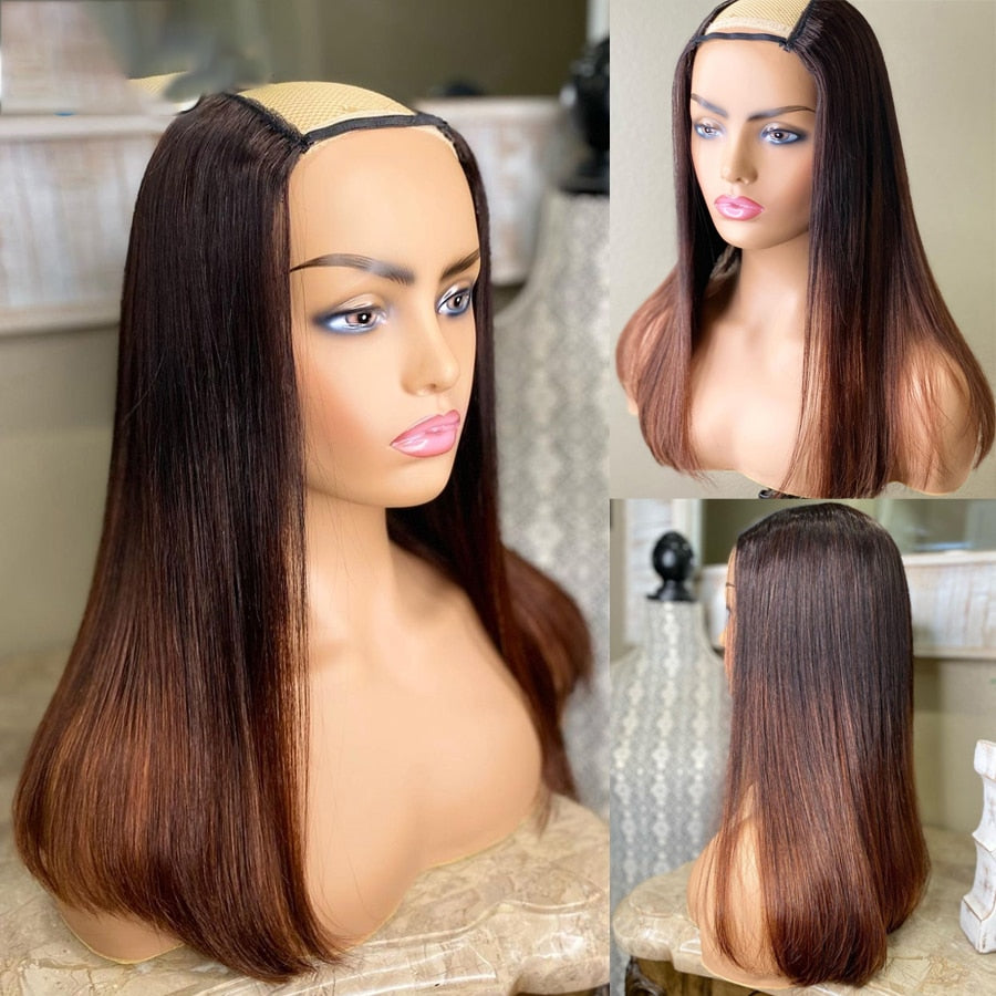 Ombre Honey Blonde - U Part Wig European Remy Human Hair Wig