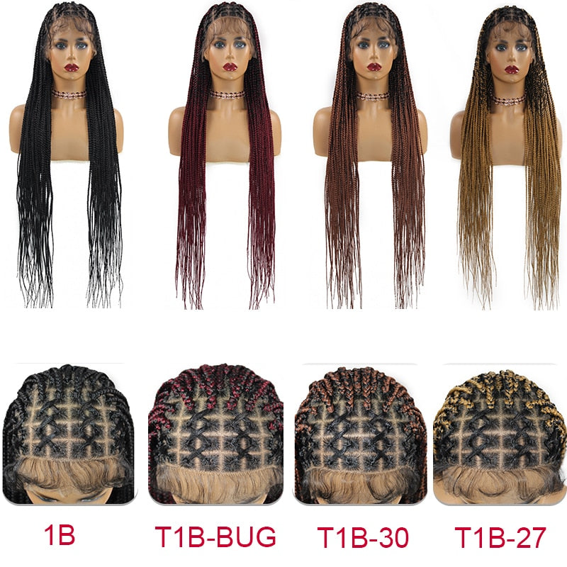 36‘’ Full Lace Box Braid Lace Front Wig Super Long Criss Cross Knotless Braids