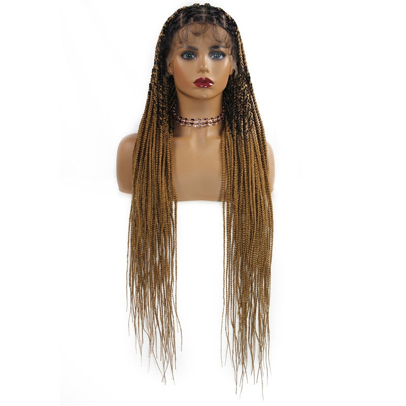 36‘’ Full Lace Box Braid Lace Front Wig Super Long Criss Cross Knotless Braids