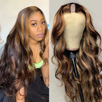 Thumbnail for U-Part Wig with strap combs-Highlight Blonde Ombre Brown