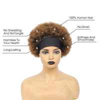 Thumbnail for Afro Puff Curly Wig Headband Brazilian Human Hair