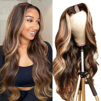 Thumbnail for U-Part Wig with strap combs-Highlight Blonde Ombre Brown