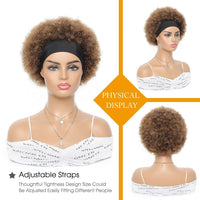 Thumbnail for Afro Puff Curly Wig Headband Brazilian Human Hair