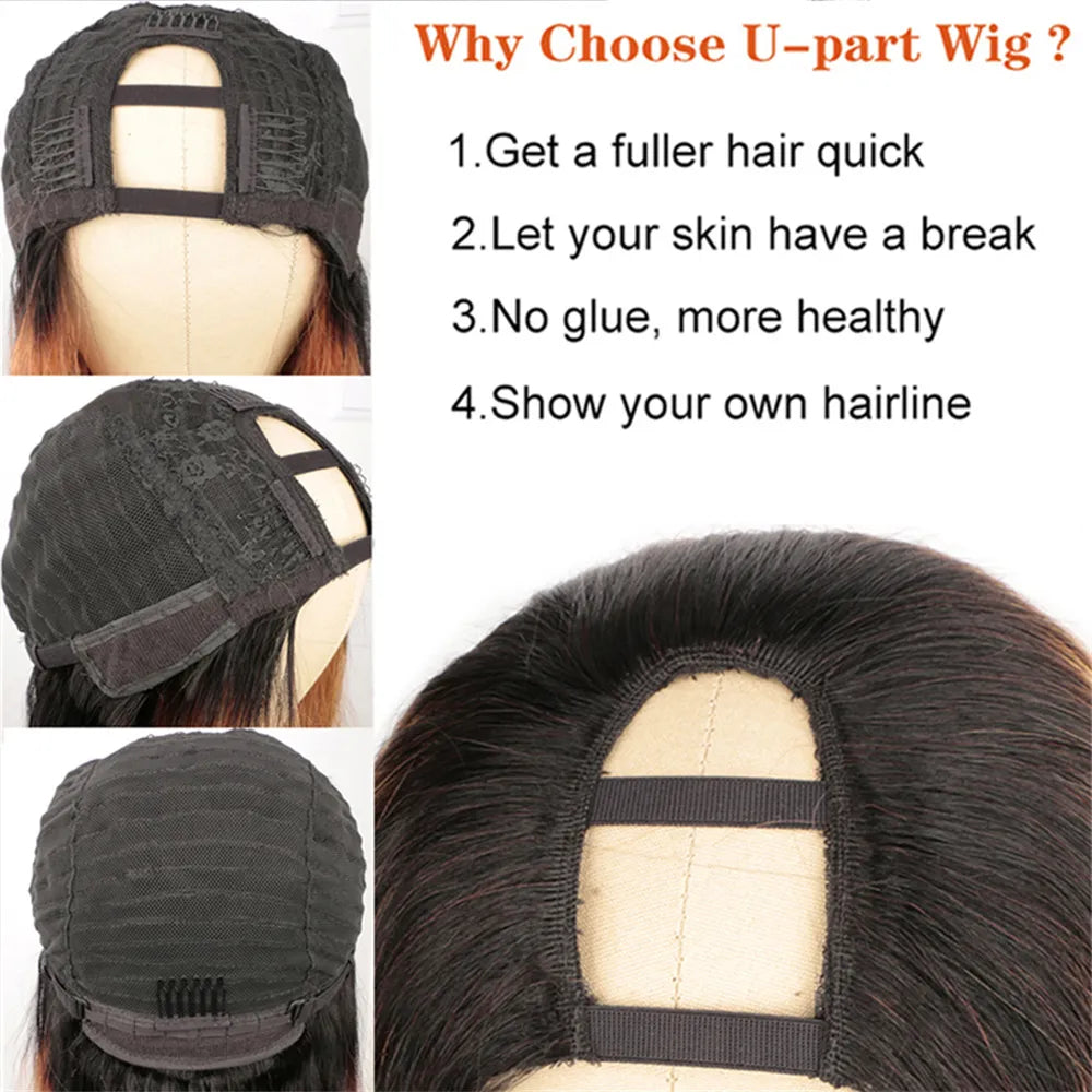 U Part Wig Ombre Human Hair Wig